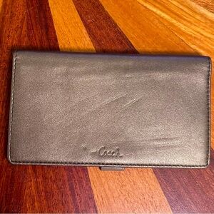 Coach shimmer bronze Y2K leather checkbook cover